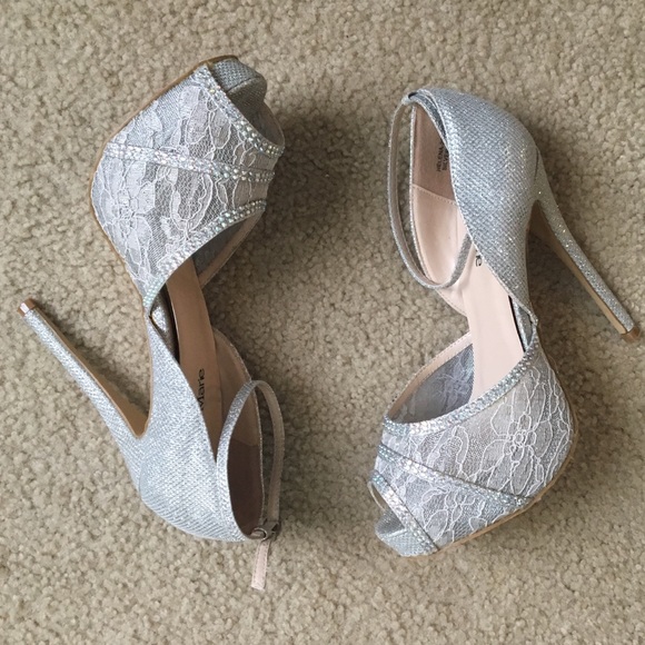 Silver Formal Sandal Heels - Picture 2 of 8